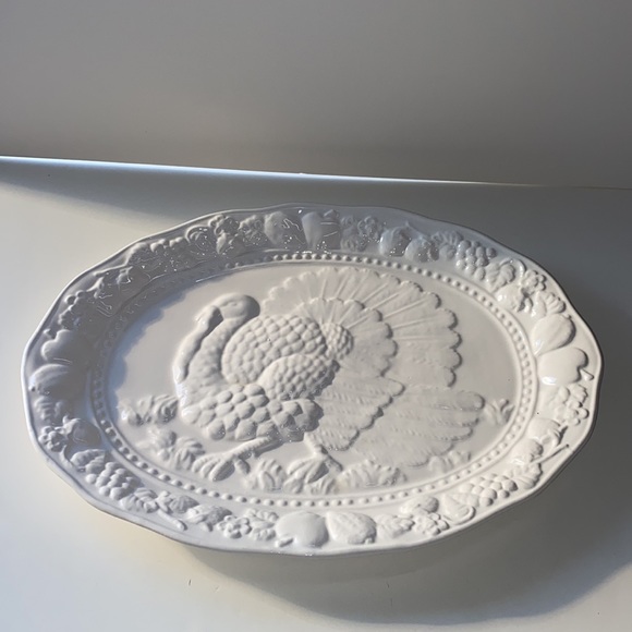 Oval Ceramic Turkey platter. Glass - Picture 2 of 4